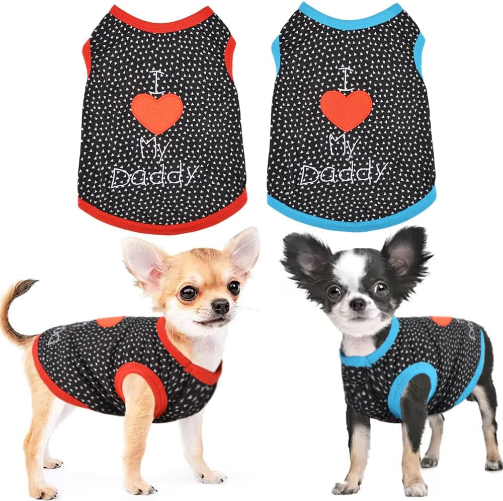 Sebaoyu 2 Pack Dog Shirt for Small Medium Large Dogs-Cooling Dog Hawaiian Shirt-Toy Little Dog Clothes-Puppy Birthday Clothing for Female Male Doggie-Dachshund Teacup Chihuahua Clothes for Dog (L)