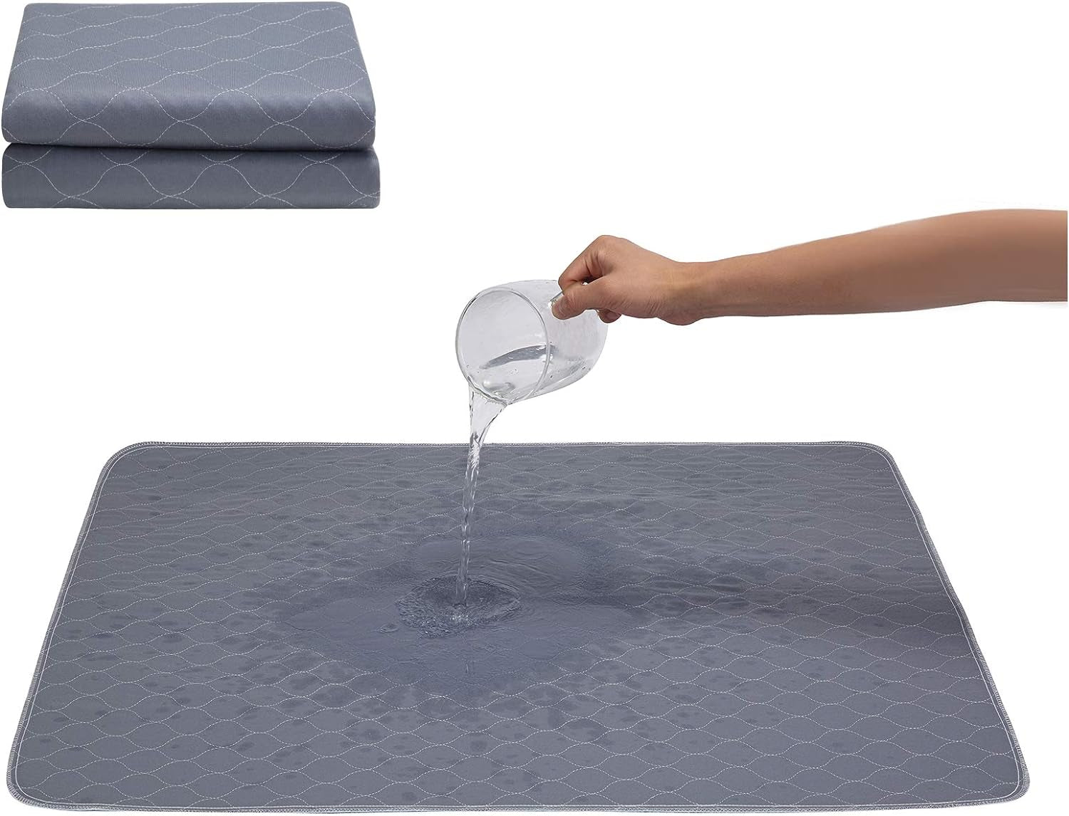 Jdpet Washable Dog Pee Pads+Free Grooming Gloves - Reusable Whelping Pads,Waterproof Dog Mat Non-Slip Puppy Potty Training Pads for Dogs, Cats, Bunny…