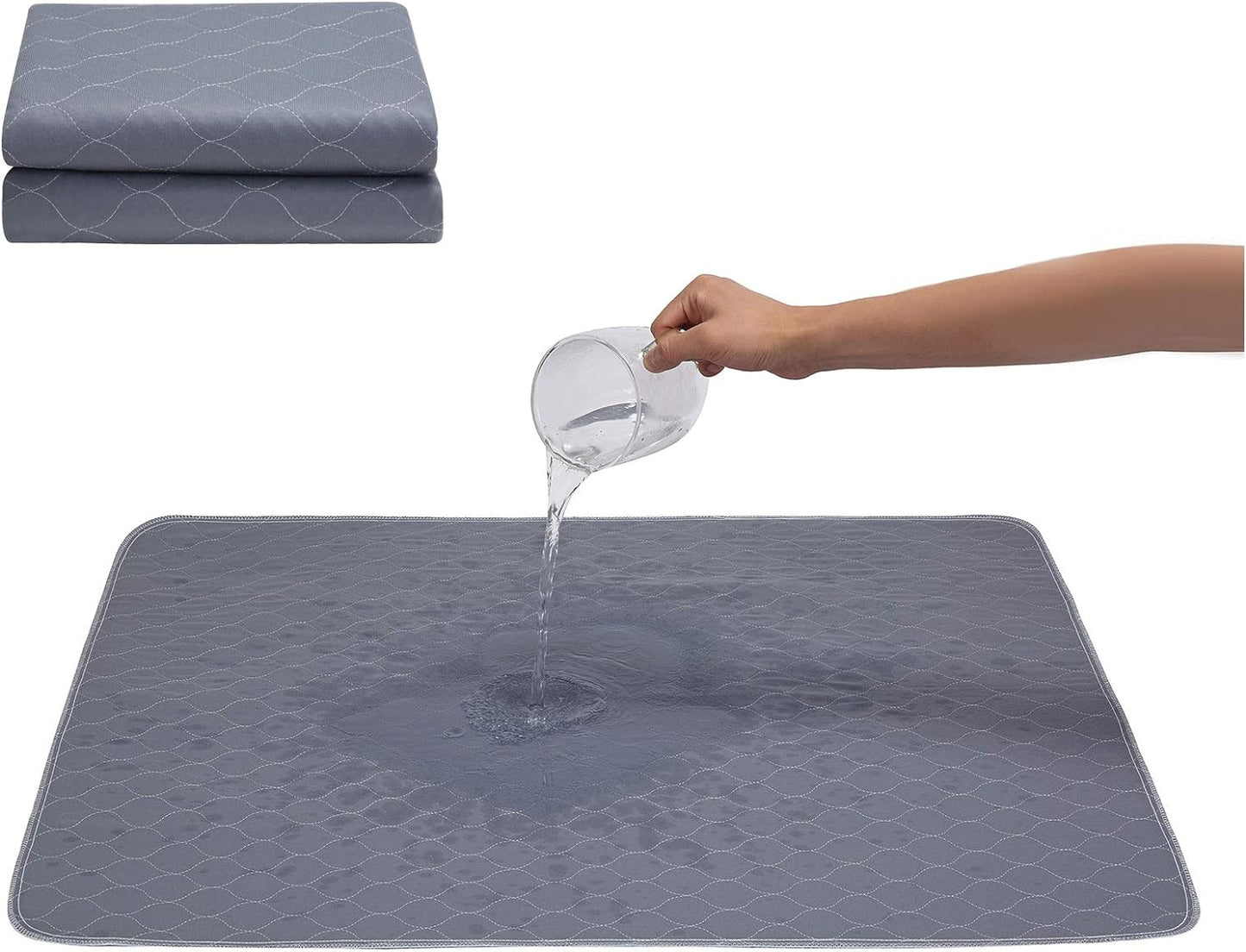 Jdpet Washable Dog Pee Pads+Free Grooming Gloves - Reusable Whelping Pads,Waterproof Dog Mat Non-Slip Puppy Potty Training Pads for Dogs, Cats, Bunny…