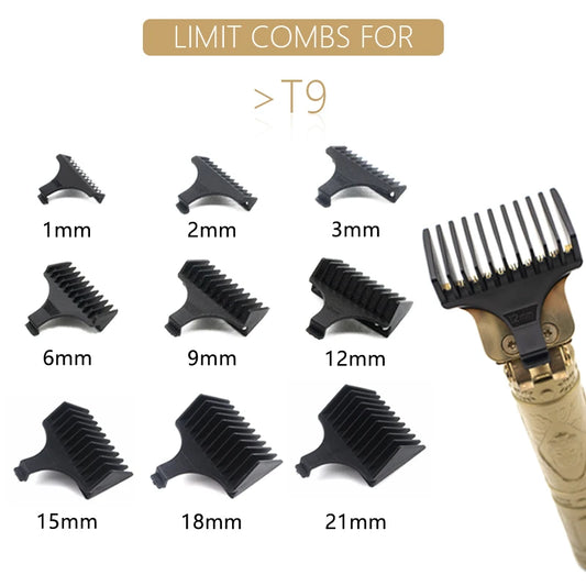 For T9 1/2/3/6/9/12 Mm Professional Hair Trimmer Limit Comb Universal Guards Hairdresser Hair Cutting Guide Barber Accesories