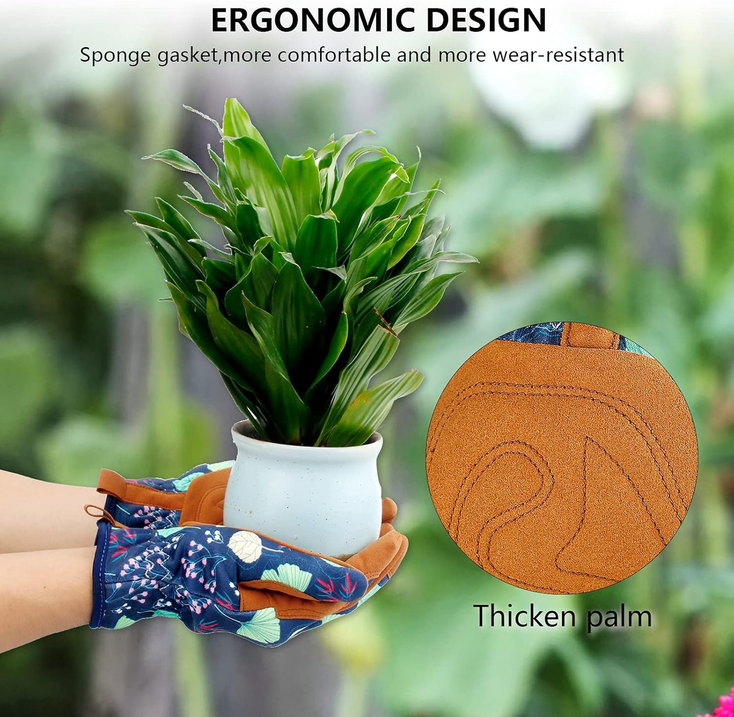 Microfiber Leather Gardening Gloves for Women Breathable Womens Gardening Gloves Great Comfortable and Flexible for Gardening