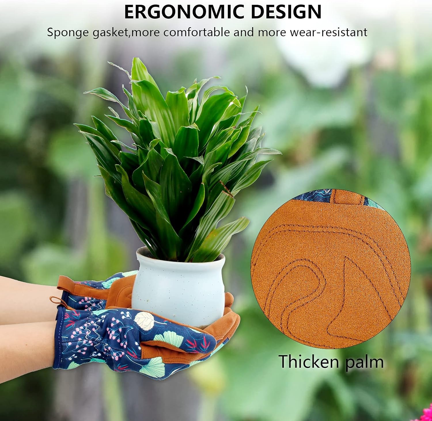 Microfiber Leather Gardening Gloves for Women Breathable Womens Gardening Gloves Great Comfortable and Flexible for Gardening