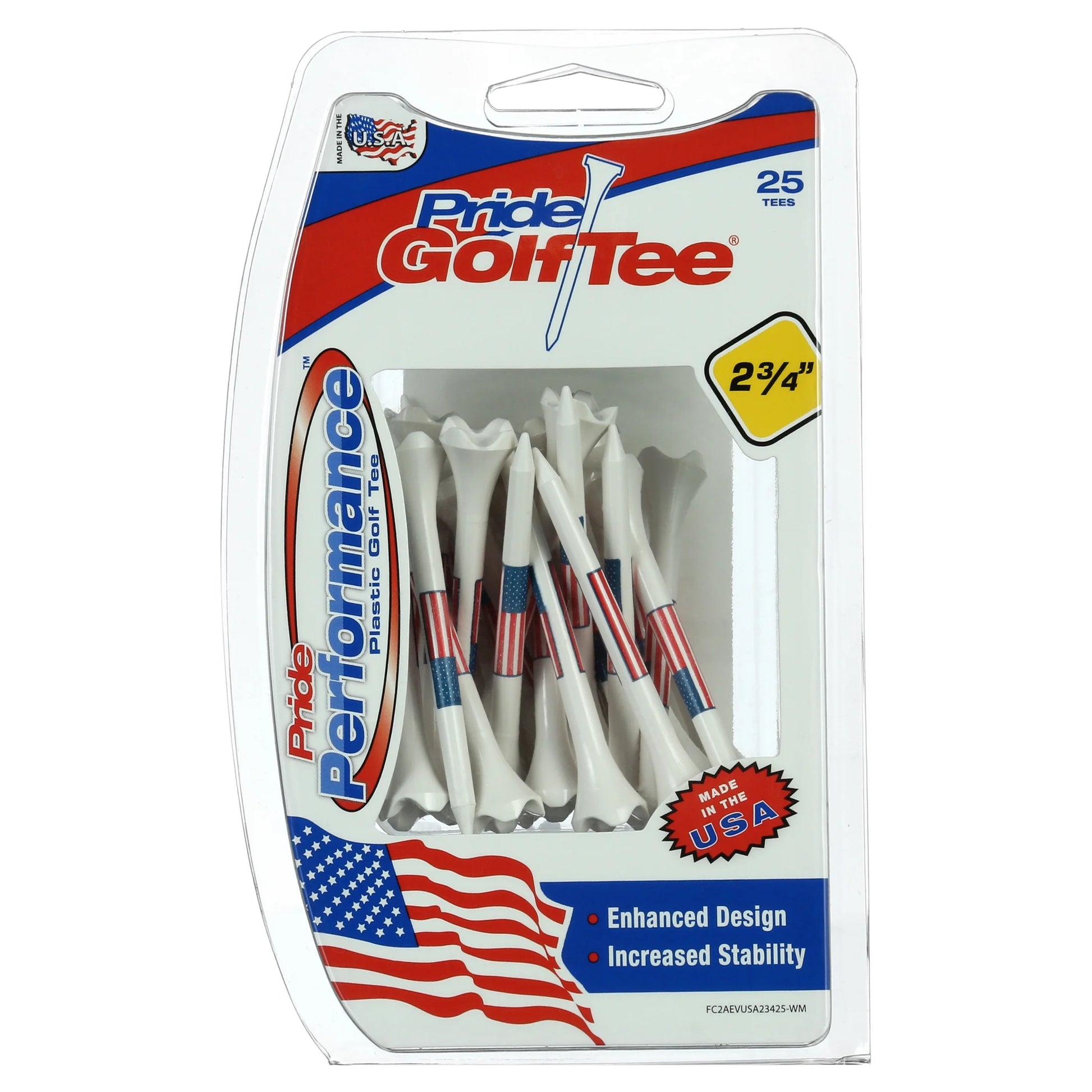 Pride Performance Golf Tees, Plastic Flag Golf Tee, 2.75, 25 Count