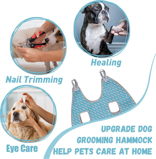 Supet Pet Grooming Hammock Harness for Cats&Dogs,Relaxation Hammock Restraint Dog&Small Animal Leashes Sling for Grooming and Nail Trimming Clipping Grooming L(Legs Spacing:10.6''-15''/Maxw:70Lbs)