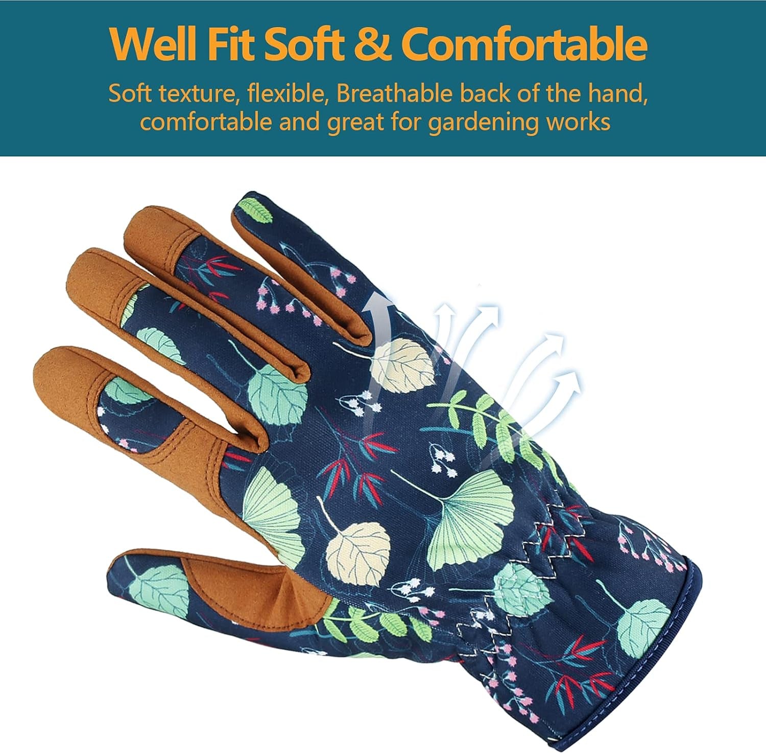 Microfiber Leather Gardening Gloves for Women Breathable Womens Gardening Gloves Great Comfortable and Flexible for Gardening