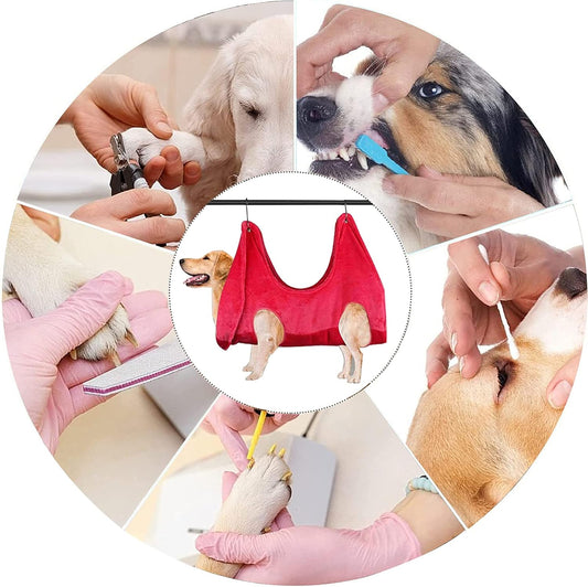 Dog Grooming Hammock Helper，Dog Grooming Harness for Nail Trimming, Dog Grooming Supplies for Grooming with Dog Bandana