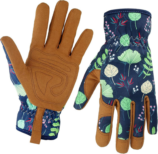 Microfiber Leather Gardening Gloves for Women Breathable Womens Gardening Gloves Great Comfortable and Flexible for Gardening