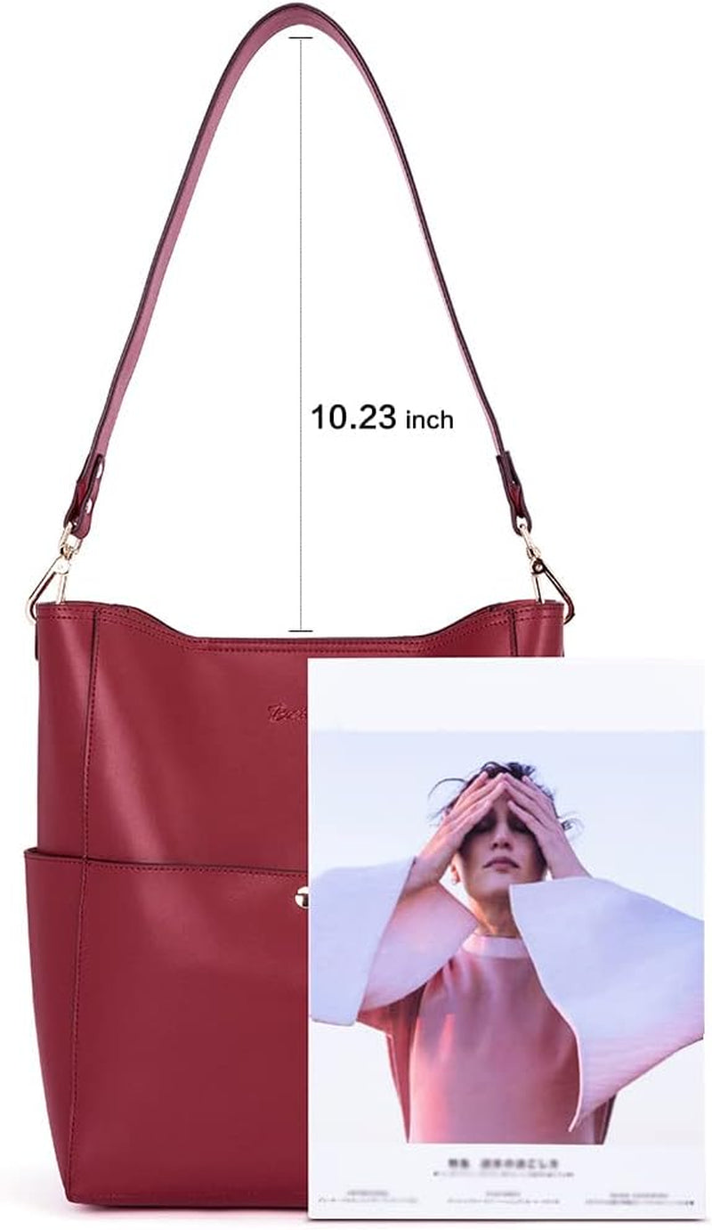 Women'S Leather Designer Handbags Tote Purses Shoulder Bucket Bags