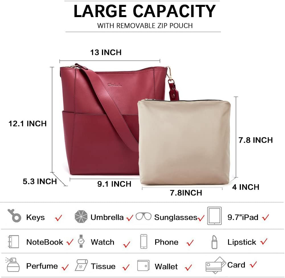 Women'S Leather Designer Handbags Tote Purses Shoulder Bucket Bags